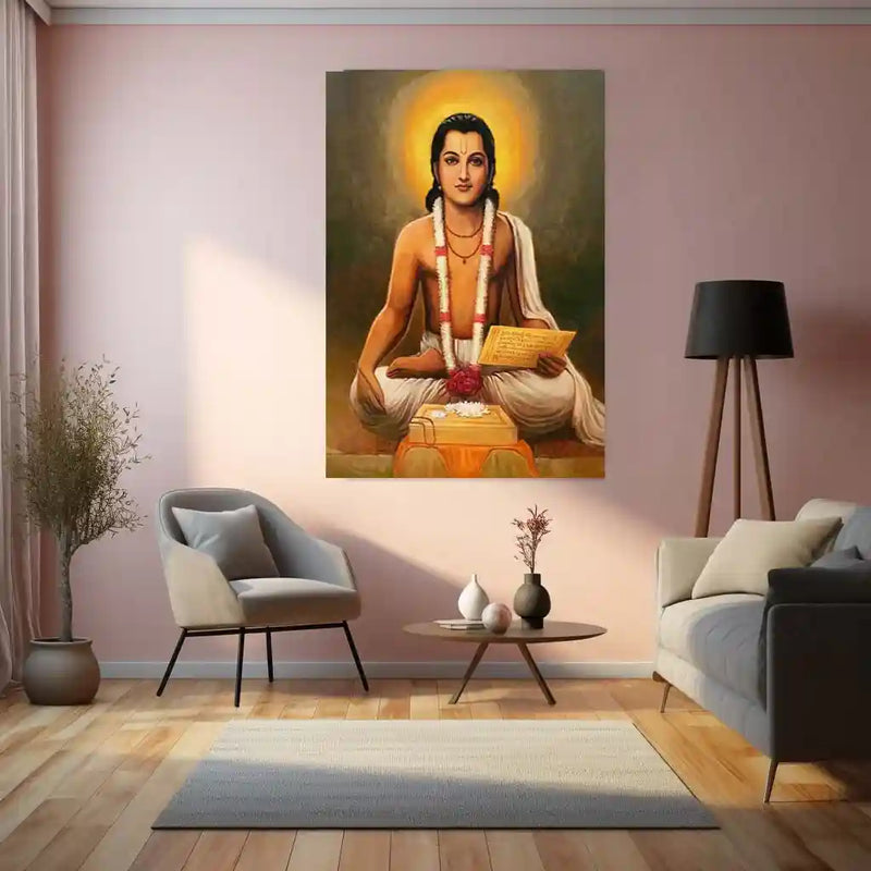 Spiritual Metal Poster | Sant Dnyaneshwar | Divine Wisdom & Spiritual Wall Art | Bhakti Saint Metal Poster - TURTLEWINGS 
