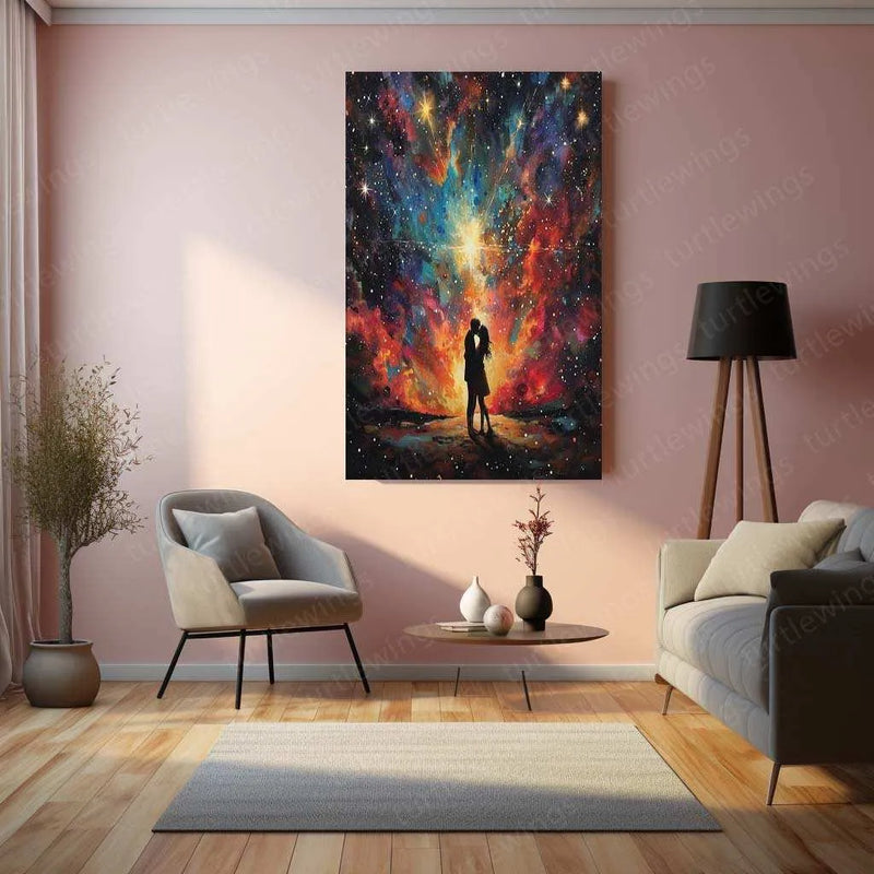 Romantic Couple Kissing – Passionate Metal Poster - TURTLEWINGS 