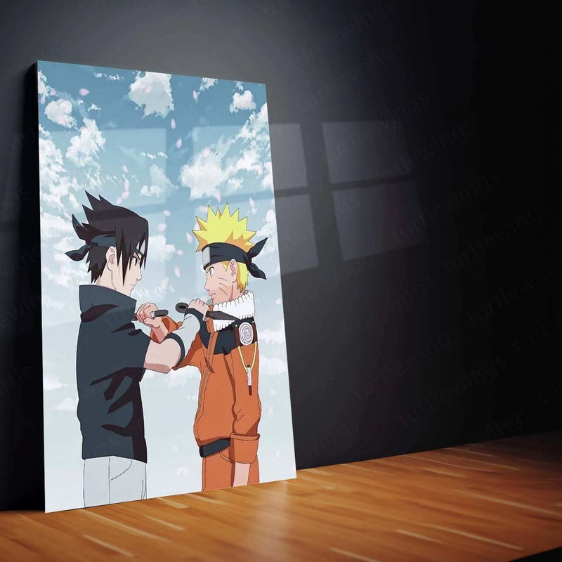 Sasuke & Naruto Metal Poster – Legendary Shinobi Rivalry Wall Art ...