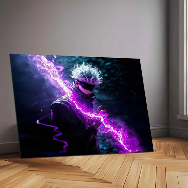 Anime Metal Poster | Satoru Gojo – Limitless Elegance | Modern Anime Metal Frame | Jujutsu Kaisen Wall Art - TURTLEWINGS 
