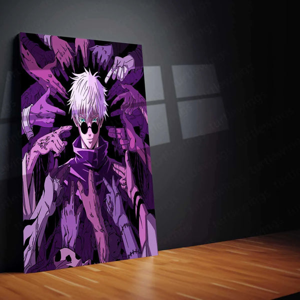 Satoru Gojo Jujutsu Kaisen Metal Poster | Infinity Sorcerer Wall Art | Anime Aesthetic Decor - TURTLEWINGS 