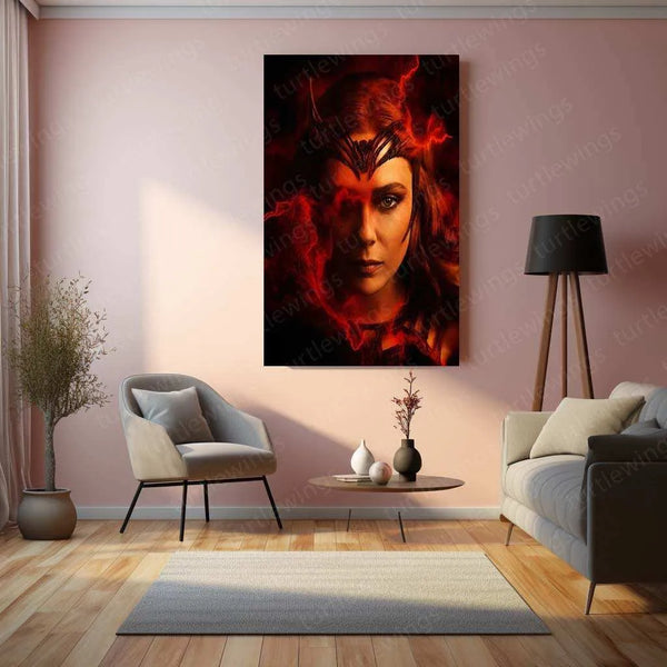 Scarlet Witch Metal Poster – Marvel | Powerful Wanda Maximoff Wall Art - TURTLEWINGS 