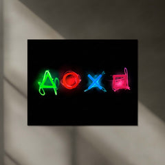 LED | PlayStation Icons Glowing Neon Wall Art – LED Metal Print | Gaming Room Decor - TURTLEWINGS 