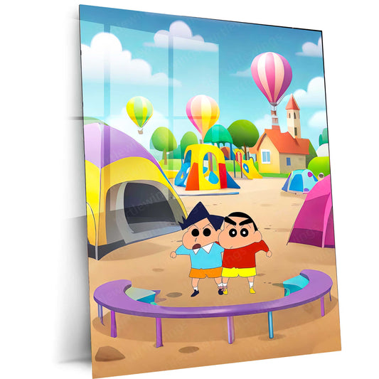 Anime Metal Poster |  Shinchan Metal Poster | Funny Anime Wall Art for Kids & Fans | Cool Cartoon