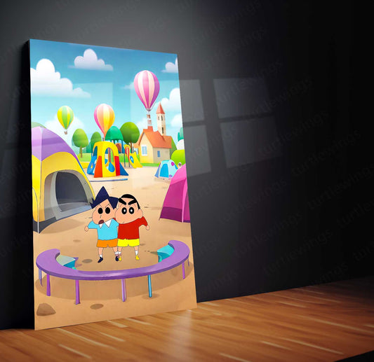 Anime Metal Poster |  Shinchan Metal Poster | Funny Anime Wall Art for Kids & Fans | Cool Cartoon