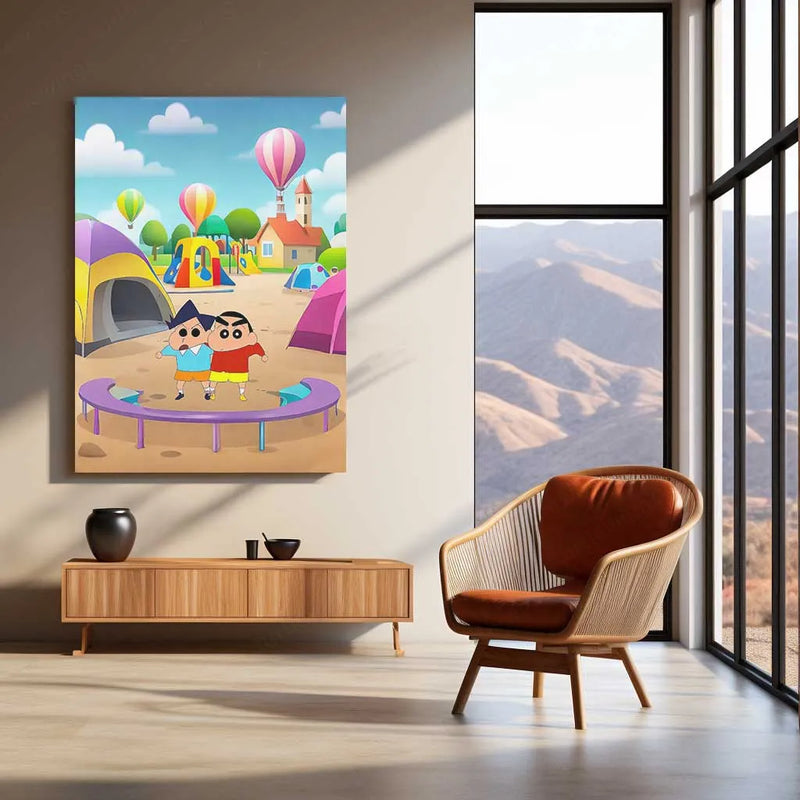 Anime Metal Poster | Shinchan Metal Poster | Funny Anime Wall Art for Kids & Fans | Cool Cartoon - TURTLEWINGS 