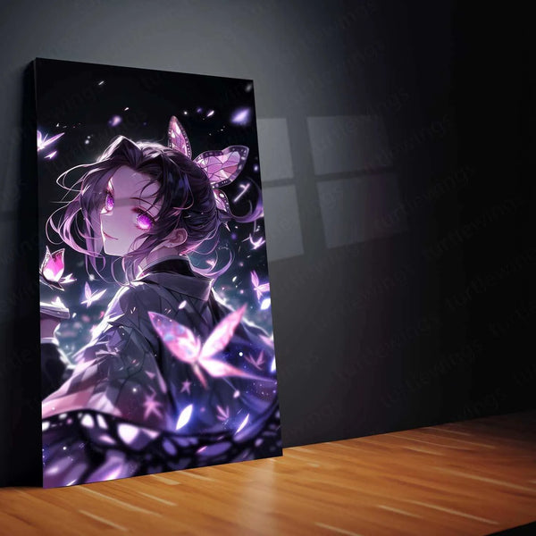 Shinobu Kocho Metal Poster – Demon Slayer | Beautiful Butterfly Hashira Wall Art | Anime Decor - TURTLEWINGS 