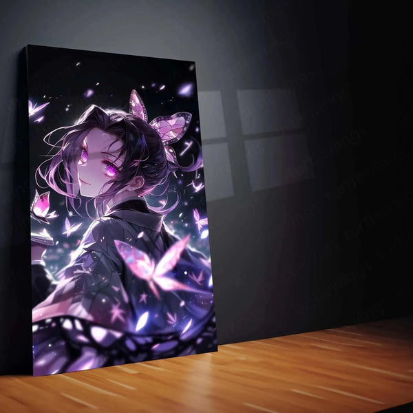 Shinobu Kocho Metal Poster – Demon Slayer | Beautiful Butterfly Hashira Wall Art | Anime Decor - TURTLEWINGS 