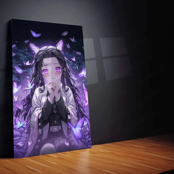 Shinobu Kocho Metal Poster – Demon Slayer | Beautiful Butterfly Hashira Wall Art | Anime Decor 2 - TURTLEWINGS 