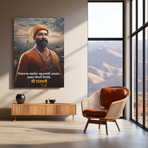 Chhatrapati Shivaji Maharaj Metal Frame | Warrior King Wall Art | Metal Frame 05
