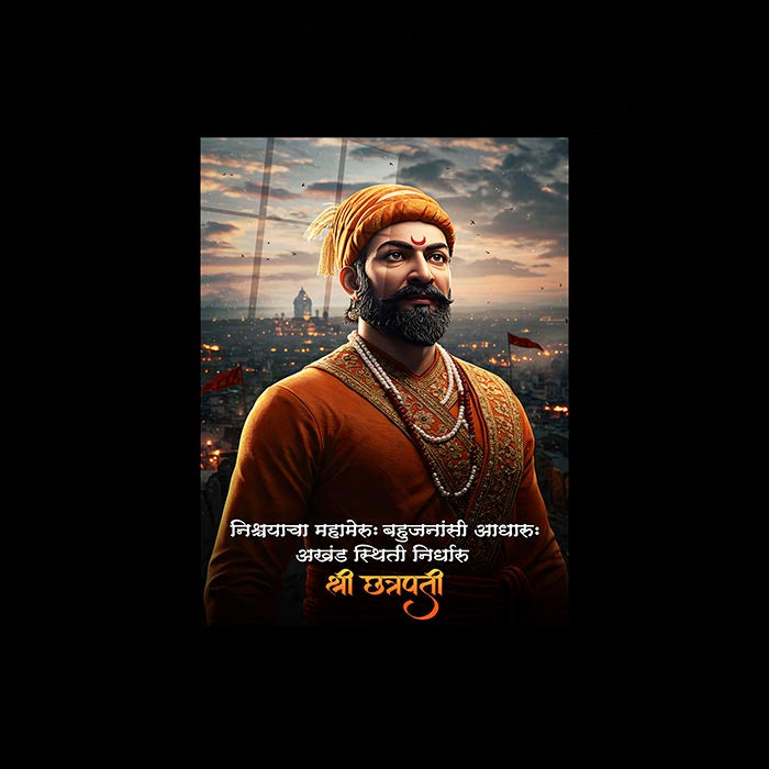 Chhatrapati Shivaji Maharaj Metal Frame | Warrior King Wall Art | Metal Frame 05