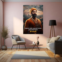 Chhatrapati Shivaji Maharaj Metal Frame | Warrior King Wall Art | Metal Frame 05