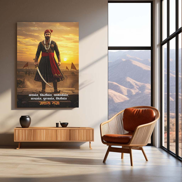 Chhatrapati Shivaji Maharaj Metal Frame | Warrior King Wall Art | Metal Frame 06