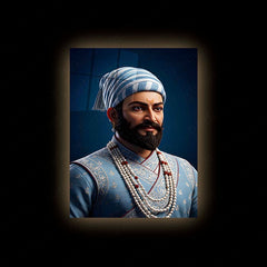 Chhatrapati Shivaji Maharaj Metal Frame | Warrior King Wall Art | Metal Frame