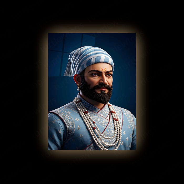 Chhatrapati Shivaji Maharaj Metal Frame | Warrior King Wall Art | Metal Frame