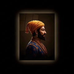 Chhatrapati Shivaji Maharaj Metal Frame | Warrior King Wall Art | Metal Frame 01