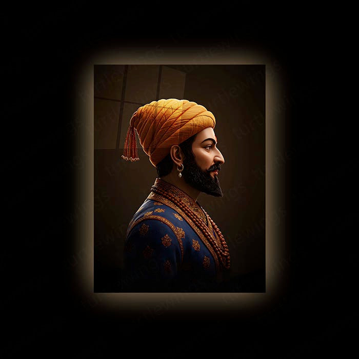 Chhatrapati Shivaji Maharaj Metal Frame | Warrior King Wall Art | Metal Frame 01