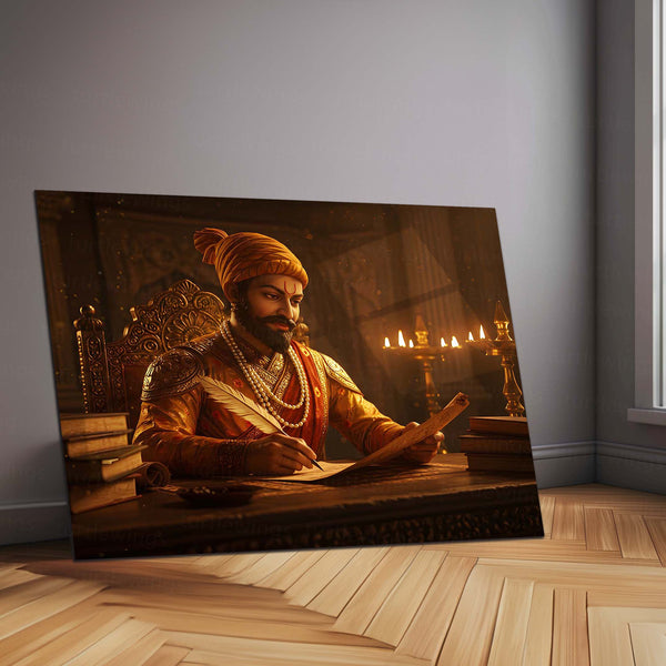 Chhatrapati Shivaji Maharaj Metal Frame | Warrior King Wall Art | Metal Frame 09