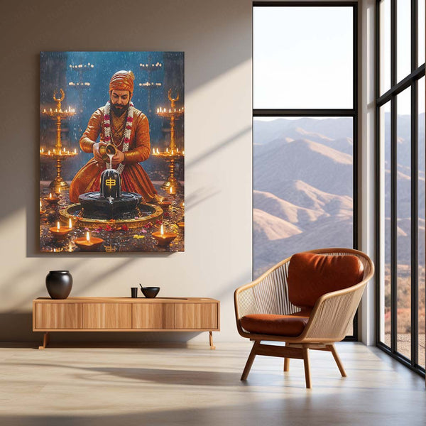 Chhatrapati Shivaji Maharaj Metal Frame | Warrior King Wall Art | Metal Frame 02