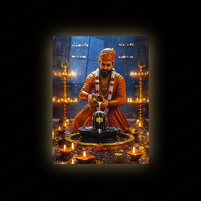Chhatrapati Shivaji Maharaj Metal Frame | Warrior King Wall Art | Metal Frame 02