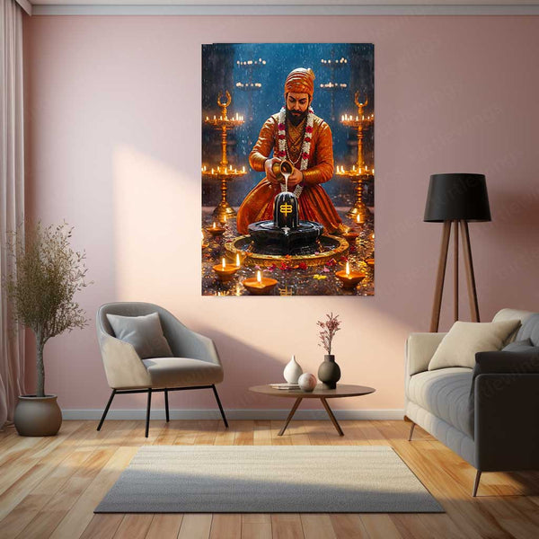 Chhatrapati Shivaji Maharaj Metal Frame | Warrior King Wall Art | Metal Frame 02