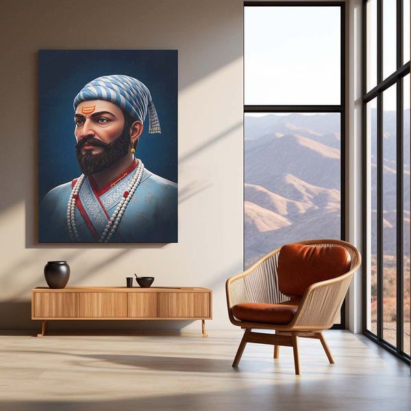 Chhatrapati Shivaji Maharaj Metal Frame | Warrior King Wall Art | Metal Frame 03