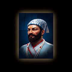 Chhatrapati Shivaji Maharaj Metal Frame | Warrior King Wall Art | Metal Frame 03