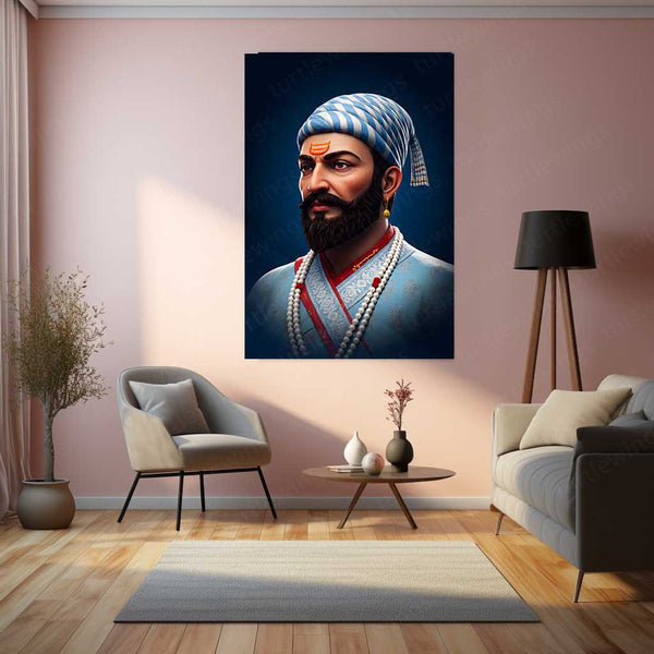 Chhatrapati Shivaji Maharaj Metal Frame | Warrior King Wall Art | Metal Frame 03