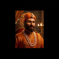 Chhatrapati Shivaji Maharaj Metal Frame | Warrior King Wall Art | Metal Frame 08