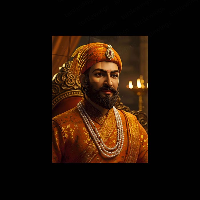 Chhatrapati Shivaji Maharaj Metal Frame | Warrior King Wall Art | Metal Frame 08
