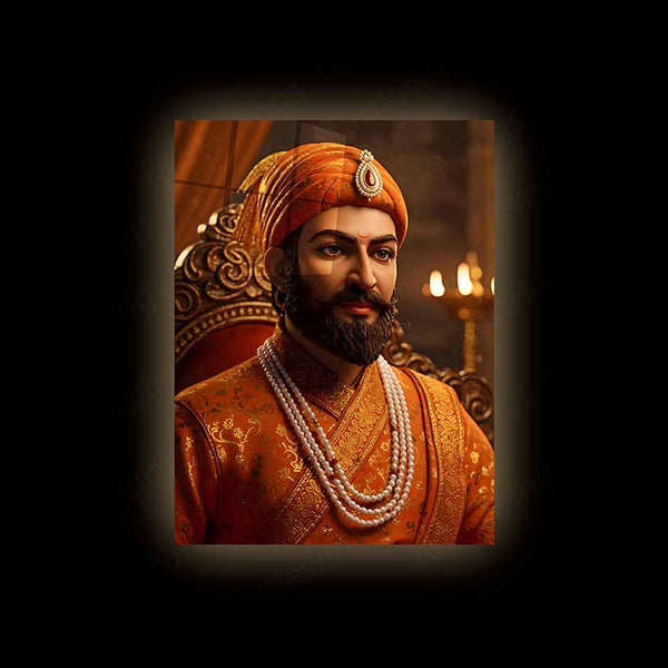 Chhatrapati Shivaji Maharaj Metal Frame | Warrior King Wall Art | Metal Frame 08