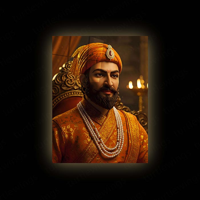 Chhatrapati Shivaji Maharaj Metal Frame | Warrior King Wall Art | Metal Frame 08