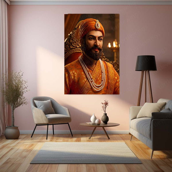 Chhatrapati Shivaji Maharaj Metal Frame | Warrior King Wall Art | Metal Frame 08