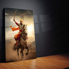Chhatrapati Shivaji Maharaj Metal Frame | Warrior King Wall Art | Metal Frame 07