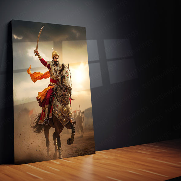 Chhatrapati Shivaji Maharaj Metal Frame | Warrior King Wall Art | Metal Frame 07