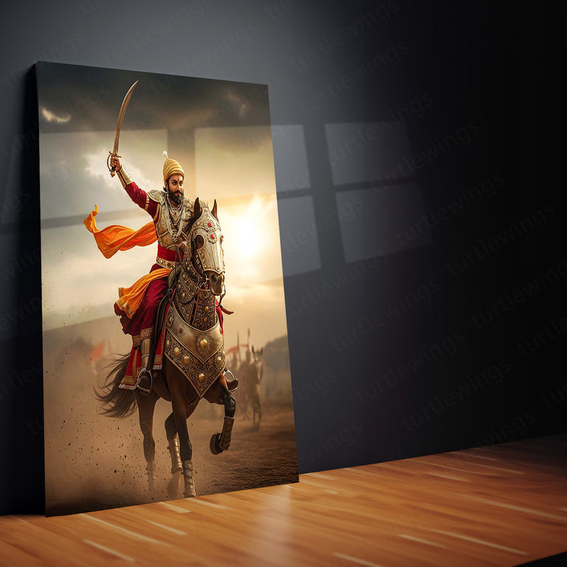 Chhatrapati Shivaji Maharaj Metal Frame | Warrior King Wall Art | Metal Frame 07