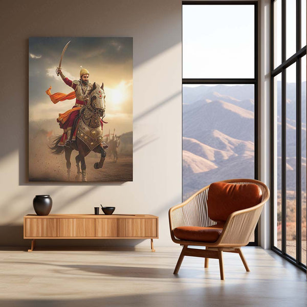 Chhatrapati Shivaji Maharaj Metal Frame | Warrior King Wall Art | Metal Frame 07