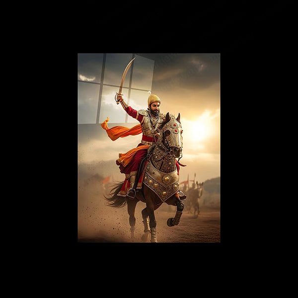 Chhatrapati Shivaji Maharaj Metal Frame | Warrior King Wall Art | Metal Frame 07