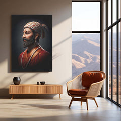 Chhatrapati Shivaji Maharaj Metal Frame | Warrior King Wall Art | Metal Frame 04