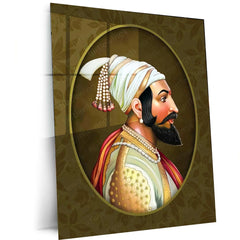 Chhatrapati Shivaji Maharaj Metal Frame - Honoring the Great Maratha Leader 2 - TURTLEWINGS 