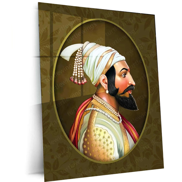 Chhatrapati Shivaji Maharaj Metal Frame - Honoring the Great Maratha Leader 2 - TURTLEWINGS 