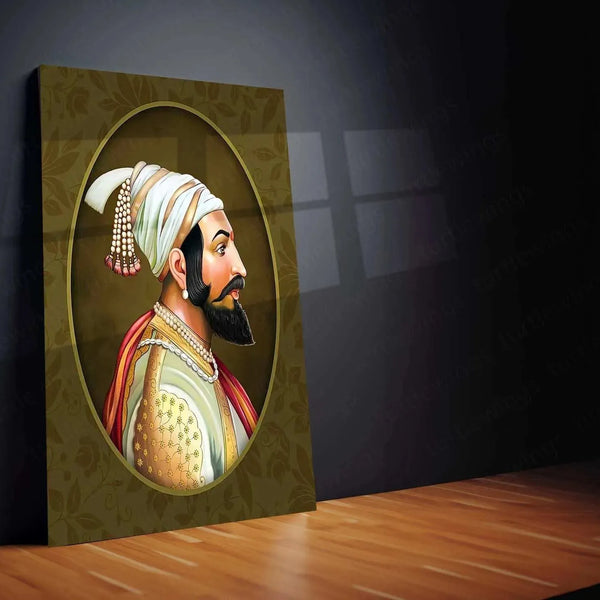 Chhatrapati Shivaji Maharaj Metal Frame - Honoring the Great Maratha Leader 2 - TURTLEWINGS 