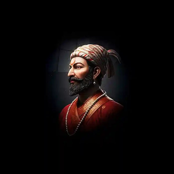 Chhatrapati Shivaji Maharaj Metal Frame | Warrior King Wall Art | Metal Frame 04 - TURTLEWINGS 