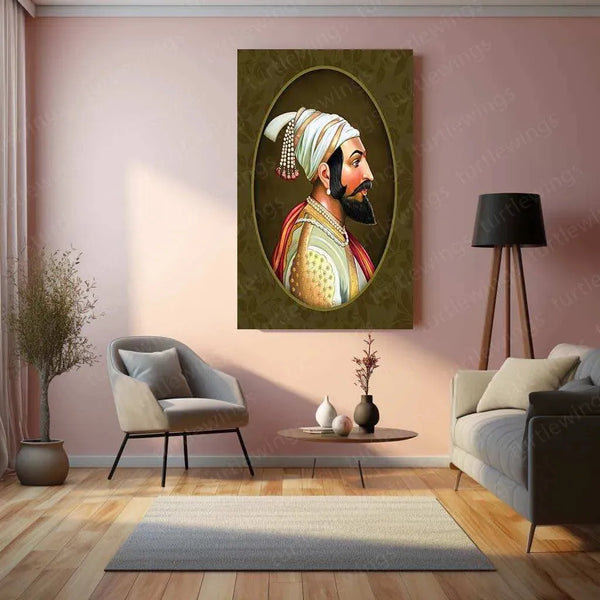 Chhatrapati Shivaji Maharaj Metal Frame - Honoring the Great Maratha Leader 2 - TURTLEWINGS 