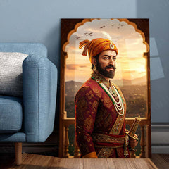 Chhatrapati Shivaji Maharaj Metal Frame | Warrior King Wall Art | Metal Frame 12