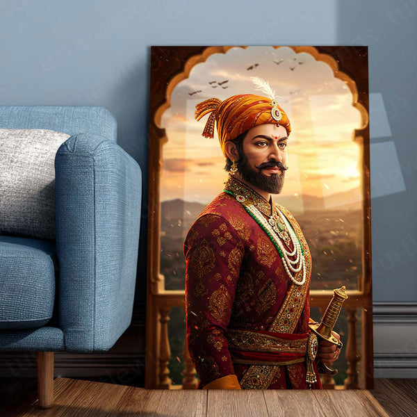 Chhatrapati Shivaji Maharaj Metal Frame | Warrior King Wall Art | Metal Frame 12