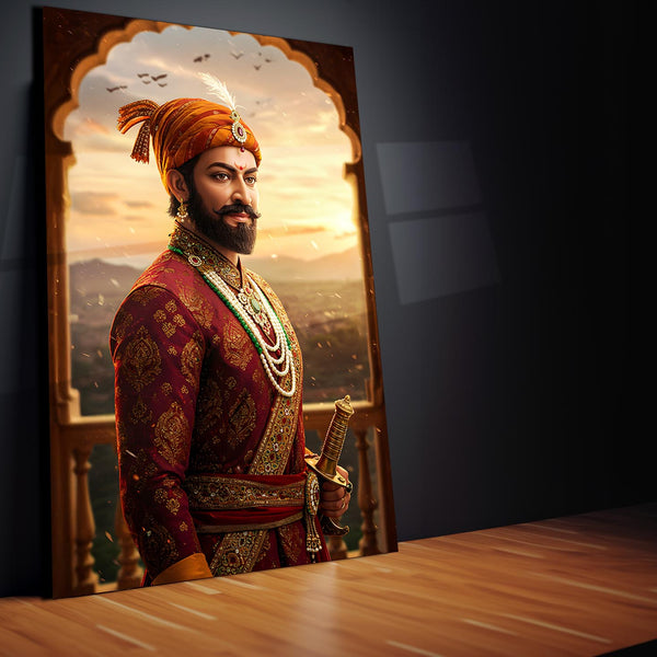 Chhatrapati Shivaji Maharaj Metal Frame | Warrior King Wall Art | Metal Frame 12