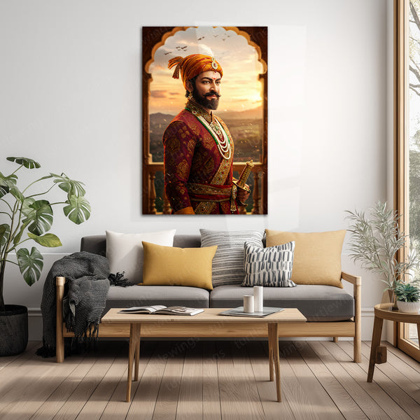 Chhatrapati Shivaji Maharaj Metal Frame | Warrior King Wall Art | Metal Frame 12