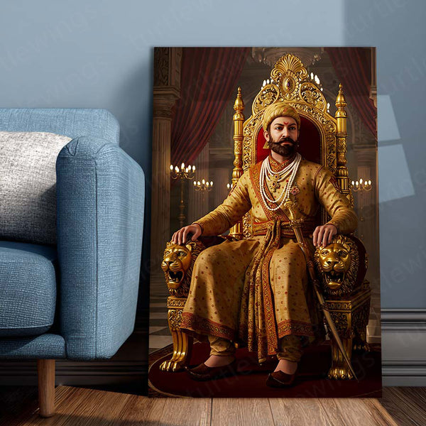 Chhatrapati Shivaji Maharaj Metal Frame | Warrior King Wall Art | Metal Frame 13