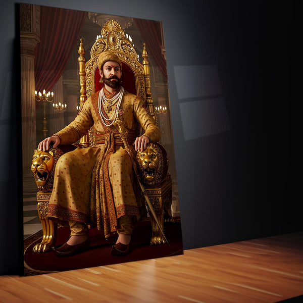 Chhatrapati Shivaji Maharaj Metal Frame | Warrior King Wall Art | Metal Frame 13